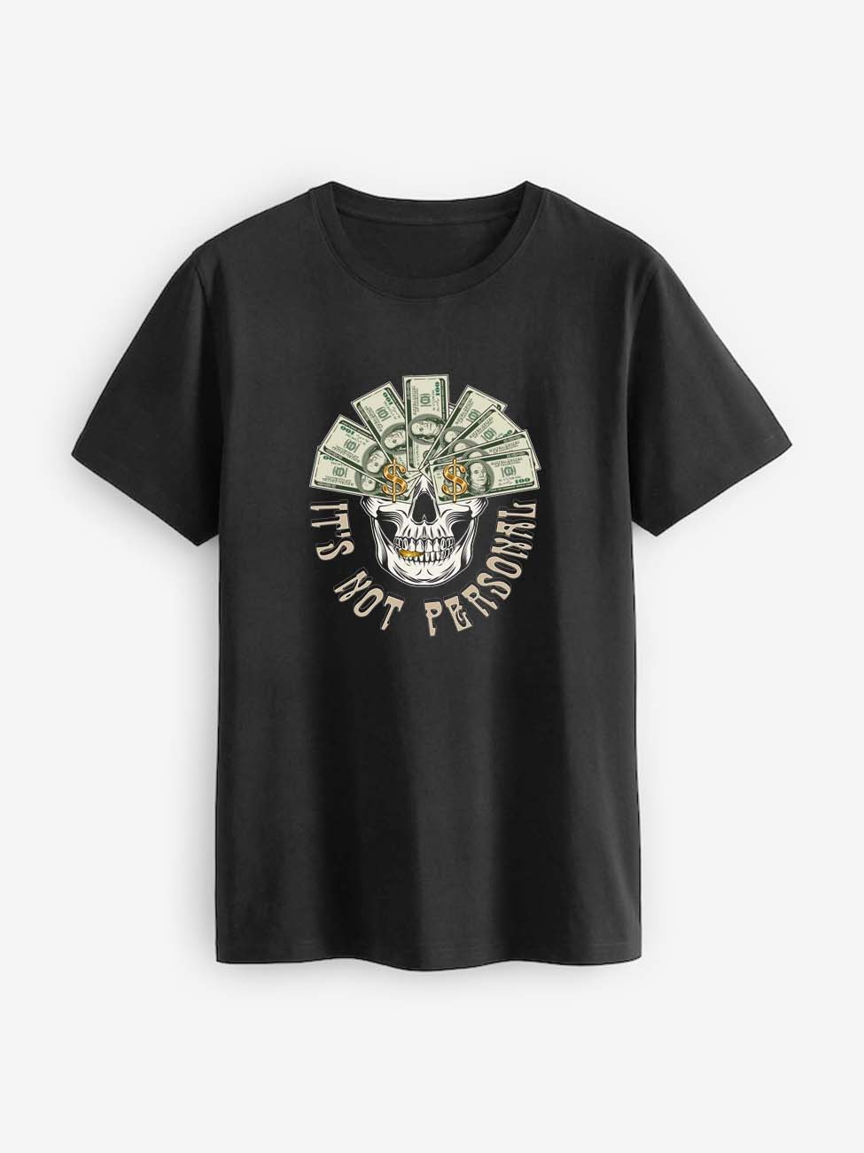 T-Shirt Black Dollar Skull